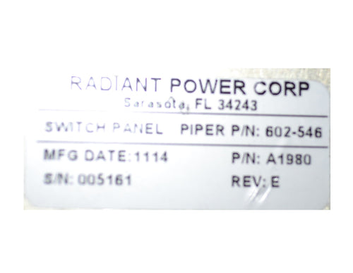 602-546 SWITCH PANEL
