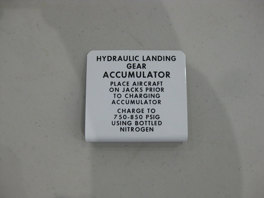 114-580345-1 HYD SERVICE INSTRUCTION PLATE