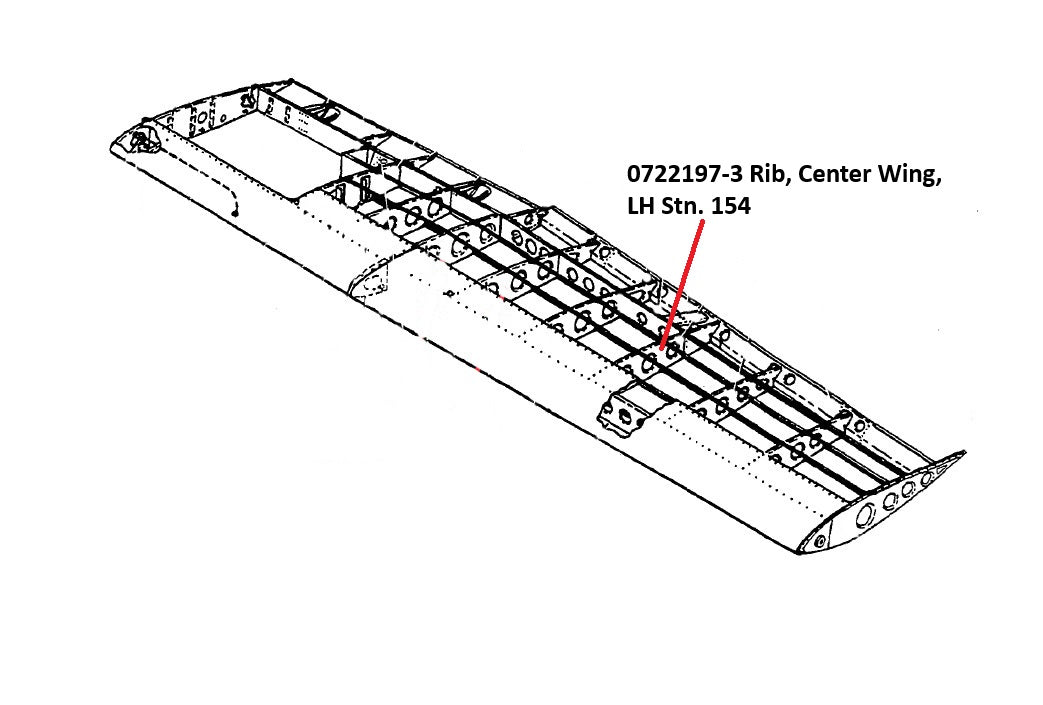 0722197-3 RIB, CENTER WING, LH STA.154