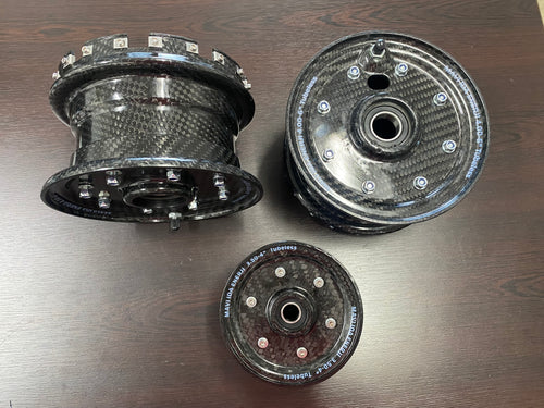 CARBON FIBER WHEEL SET 4.00-6 MAINS & 3.50-4 NOSE