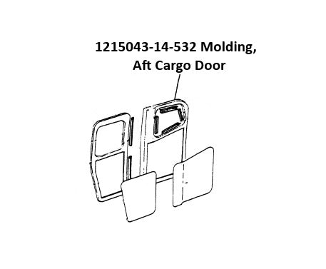 1215043-14-532 MOLDING, AFT CARGO DOOR
