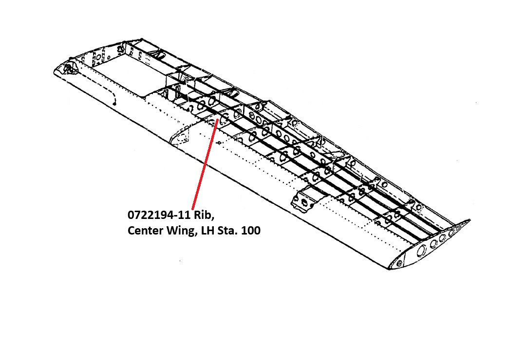 0722194-11 RIB, CENTER WING, LH STA. 100