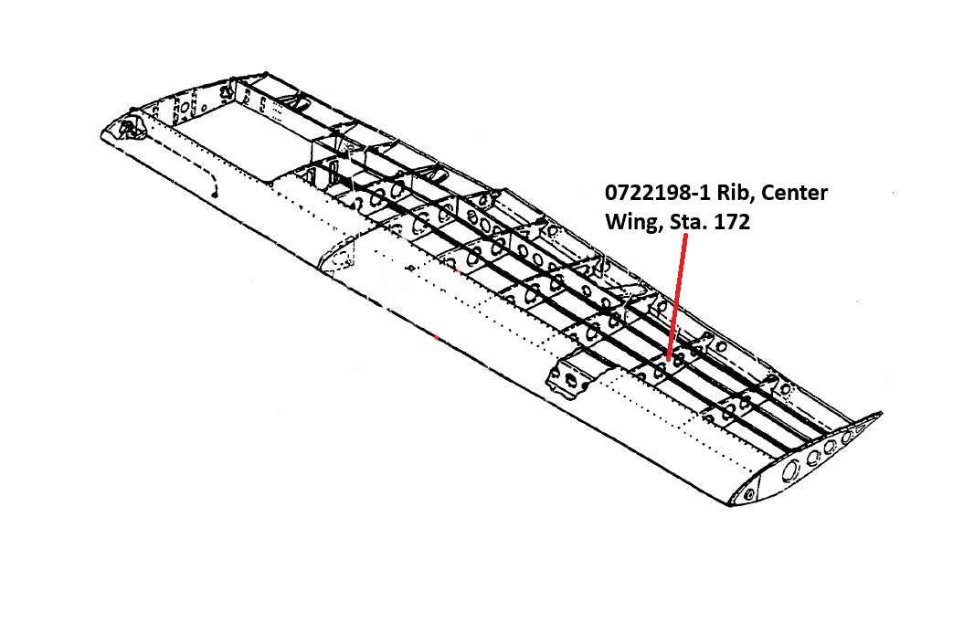 0722198-1 RIB, CENTER WING, STA. 172