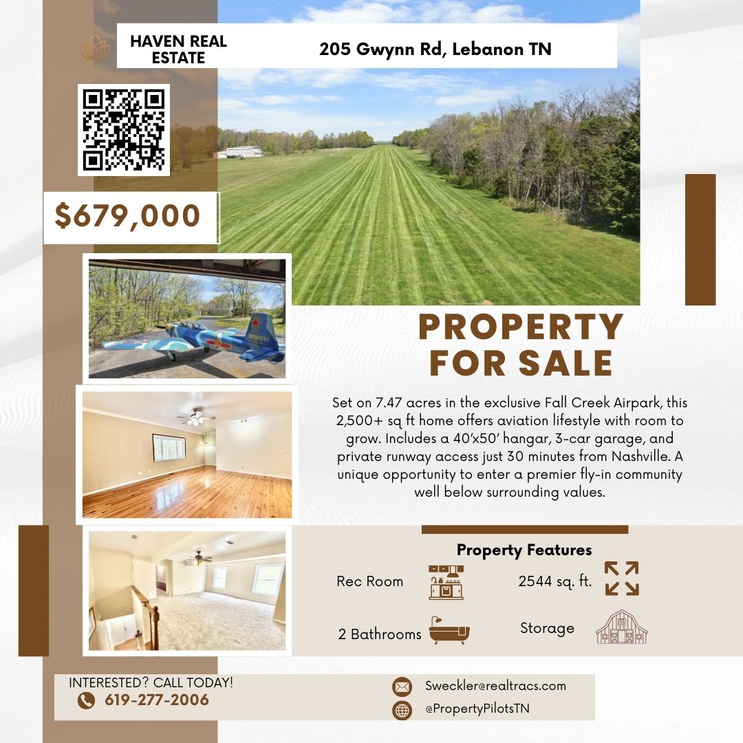 HANGAR AND HOME - LEBANON TN *PRICE DROP*