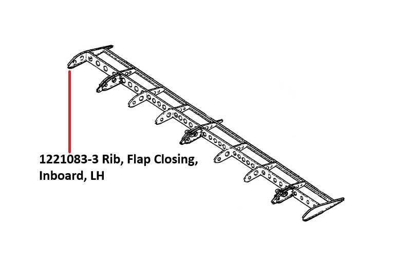 1221083-3 RIB, FLAP CLOSING, INBD, LH