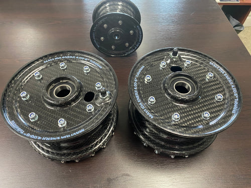 CARBON FIBER WHEEL SET 4.00-6 MAINS & 3.50-4 NOSE