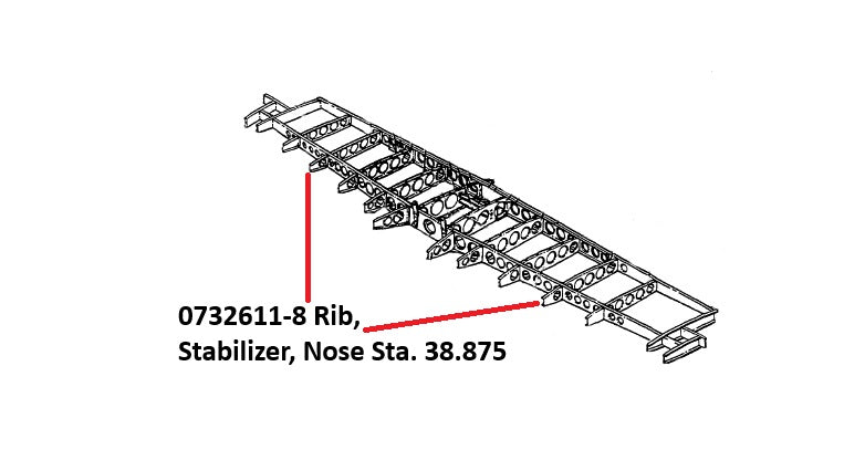 0732611-8 RIB, STABILIZER, NOSE, STA. 38.875